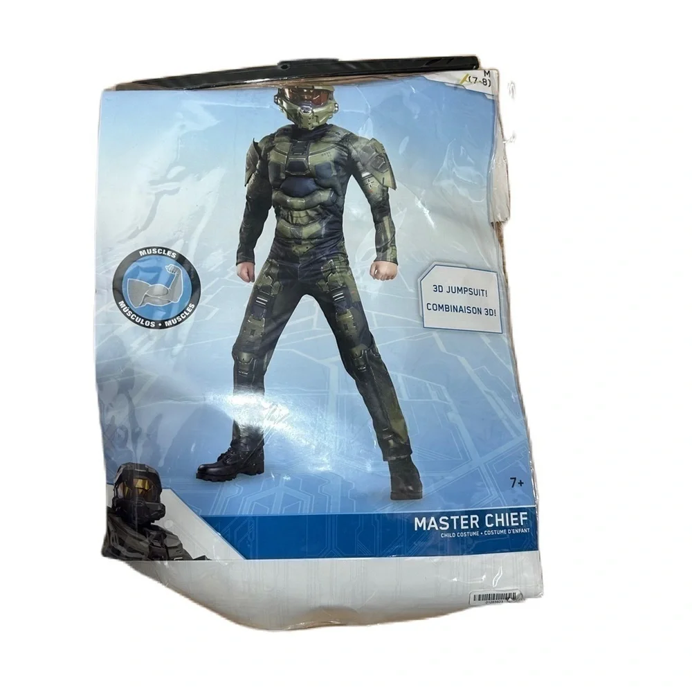 Halo Master Chief Halloween Costume Medium 7-8 Green Kids